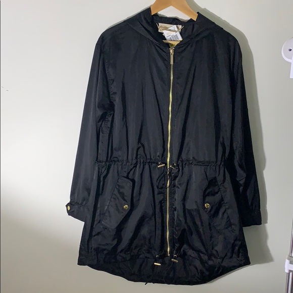 Michael Kors black & gold anorak drawstring jacket - Picture 2 of 9
